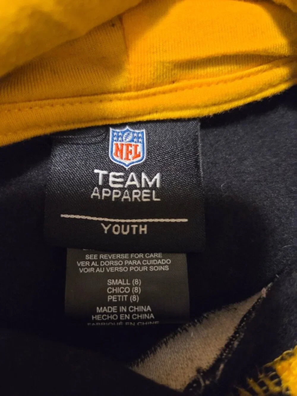 Pittsburgh Steelers Youth S 8 Hoodie Black NFL Team Apparel Embroidered